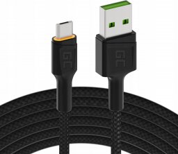 Kabel USB Green Cell USB-A - microUSB 1.2 m Czarny (KABGC04)