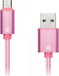 Kabel USB Connect IT USB-A - 1 m Różowy (CI-967)