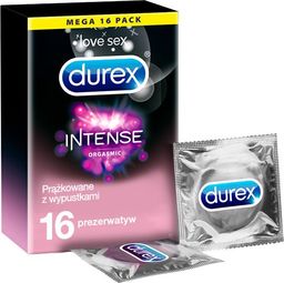  Durex  DUREX_Intense Orgasmic prążkowane prezerwatywy z wypustkami i żelem stymulującym 16szt