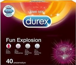 Durex  DUREX_SET Love Sex prezerwatywy Select 10szt + Pleasuremax 10szt + Fetherlite Elite 10szt + Fetherlite Ultima 10szt