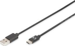 Kabel USB Digitus USB-A - USB-C 1.8 m Czarny (AK-300154-018-S)