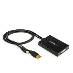 Adapter AV StarTech DVI-D - DisplayPort + USB-A czarny (MDP2DVID2)