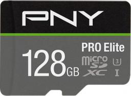 Karta PNY PRO Elite MicroSDXC 128 GB Class 10 UHS-I/U3 A1 V30 (P-SDU128V31100PRO-GE)