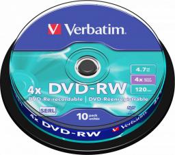  Verbatim DVD-RW 4.7 GB 4x 10 sztuk (43552)