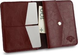  Solier Cienki skórzany męski portfel z bilonówką SOLIER SW15 SLIM bordowy uniwersalny