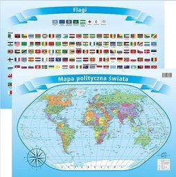  Artglob Podkładka na biurko - Mapa polity. z flagami Świat