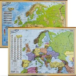  EkoGraf Podkładka na biurko - Mapa pol-fizyczna Europy