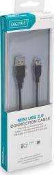 Kabel USB Digitus USB-A - miniUSB 1.8 m Czarny (DB-300130-018-S)