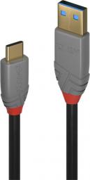 Kabel USB Lindy USB-A - USB-C 1.5 m Szary (36912)