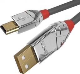 Kabel USB Lindy USB-A - miniUSB 7.5 m Szary (36635)