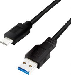 Kabel USB LogiLink USB-A - USB-C 1 m Czarny (CU0168)