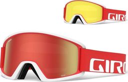  Giro Gogle zimowe GIRO SEMI RED WHITE APEX (Szyba lustrzana kolorowa AMBER SCARLET 40% S2 + Szyba kolorowa YELLOW 84% S0)