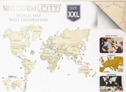 WOODEN CITY Mapa świata rozmiar XXL kolor dark