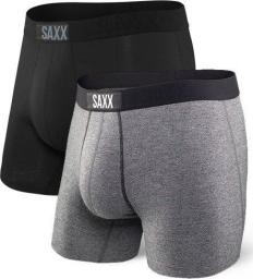  SAXX Bokserki męskie Vibe Boxer Brief 2Pk Black/Grey r. M