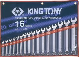  King Tony KING TONY KLUCZE PŁASKO-OCZKOWE CALOWE KOMPLET 16elem. 1/4"-1-1/4", ETUI KT1216SR