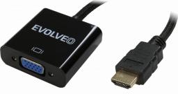 Adapter AV Evolveo HDMI - D-Sub (VGA) czarny (EV-HDMI-VGA)