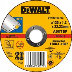  Dewalt tarcza do cięcia metalu 125x1,2x22,2mm 10 sztuk Inox (DT42340TZ-QZ)