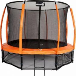Trampolina ogrodowa Jumpi ogrodowa Maxy Comfort Plus z siatką wewnętrzną 12.5 FT 374 cm pomarańczowa