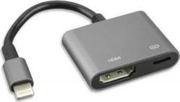 Adapter USB 4smarts Lightning - HDMI + Lightning Czarny  (MP468663)