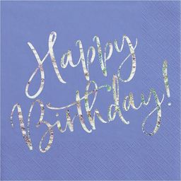 Party Deco Serwetki urodzinowe granatowe Happy Birthday - 33 cm - 20 szt. uniwersalny