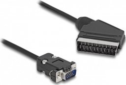 Kabel Delock Scart - D-Sub (VGA) 2m czarny (65028)