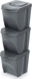 Kosz na śmieci Prosperplast Sortibox do segregacji 3 x 25L szary (IKWB25S3-405U)