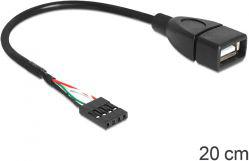  Delock USB zew. - USB wew., 0.2m, Czarny (83291)