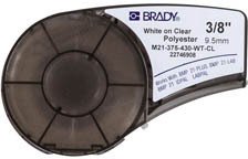 Brady white on Clear 6,4m x 9,53mm