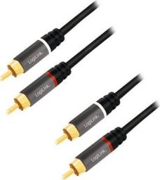 Kabel LogiLink RCA (Cinch) x2 - RCA (Cinch) x2 1m czarny (CA1202)