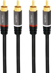 Kabel LogiLink RCA (Cinch) x2 - RCA (Cinch) x2 10m czarny (CA1209)