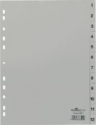  Durable Przekładki do segregatora szare A4 1-12 pp 