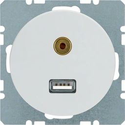  Hager Gniazdo USB/3.5 mm audio biały połysk R.1/R.3 3315392089