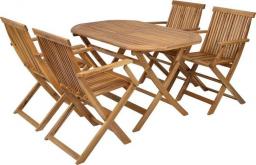  Hecht Zestaw mebli ogrodowych Basic Set 4 Stół+4 krzesła drewno akacja 