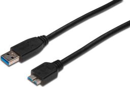 Kabel USB Digitus USB-A - microUSB 1.8 m Czarny (AK-300116-018-S)