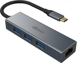 HUB USB Akasa 1x RJ-45  + 3x USB-A 3.0 (AK-CBCA20-18BK)