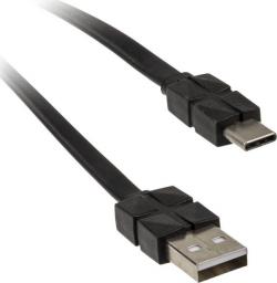 Kabel USB Akasa USB-A - USB-C 1 m Czarny (AK-CBUB43-10BK)