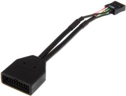  USB 19 pin - USB 9 pin, 0.15m, Czarny (ZUUS-173)