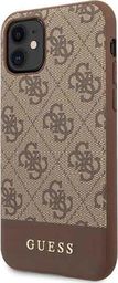  Guess Guess GUHCN61G4GLBR iPhone 11 brązowy/brown hard case 4G Stripe Collection