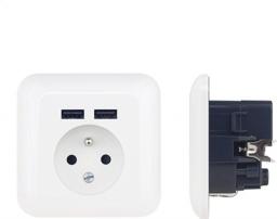  Platinet PLATINET WALL SOCKET FRENCH + 2 USB 2.1A [43964]