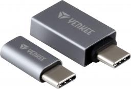 Adapter USB Yenkee YTC 021 USB-C - USB Srebrny  (45014214)