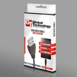 Kabel USB Global Technology USB-A - 2 m Czarny (5901836096852)