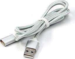 Kabel USB Red Fighter USB-A - Magnetyczne 1 m Srebrny
