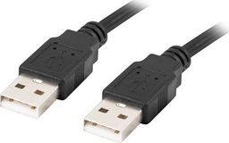 Kabel USB Lanberg USB-A - USB-A 0.5 m Czarny (CA-USBA-20CU-0005-BK)