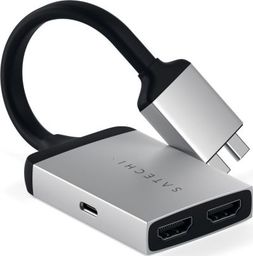 Adapter USB Satechi USB-C Dual - HDMI x2 Srebrny  (ST-TCDHAS)