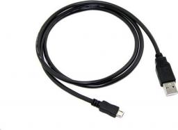 Kabel USB C-Tech USB-A - microUSB 0.5 m Czarny (CB-USB2M-05B)