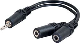 Kabel Jack 3.5mm - Jack 3.5mm x2 0.2m czarny