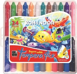 Koh I Noor Kredki woskowe wykręcane Tempera Stick 24 kolory