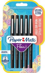  Paper Mate PAPER MATE Faserschreiber Flair B 5 Stk schwarz