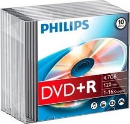  Philips DVD+R 4.7 GB 16x 10 sztuk (DR4S6S10F/00)