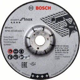 Bosch Bosch Roughing Wheel 76x4x10mm ExpertforInox